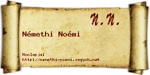 Némethi Noémi névjegykártya